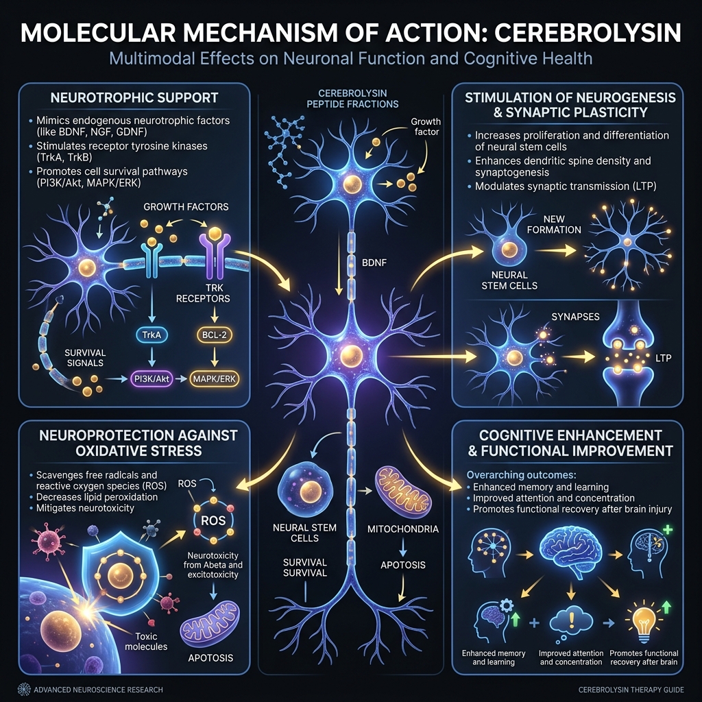 Cerebrolysin mechanism diagram