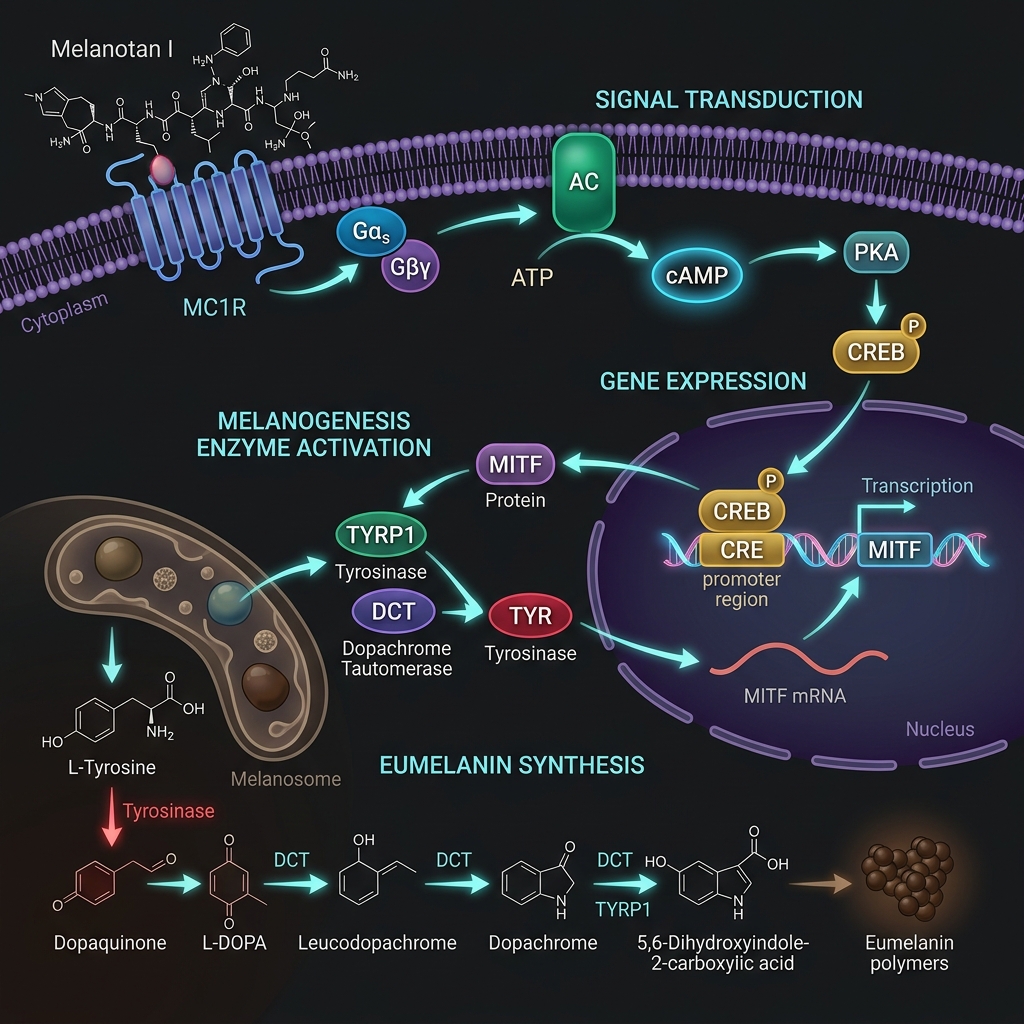 Melanotan I mechanism diagram