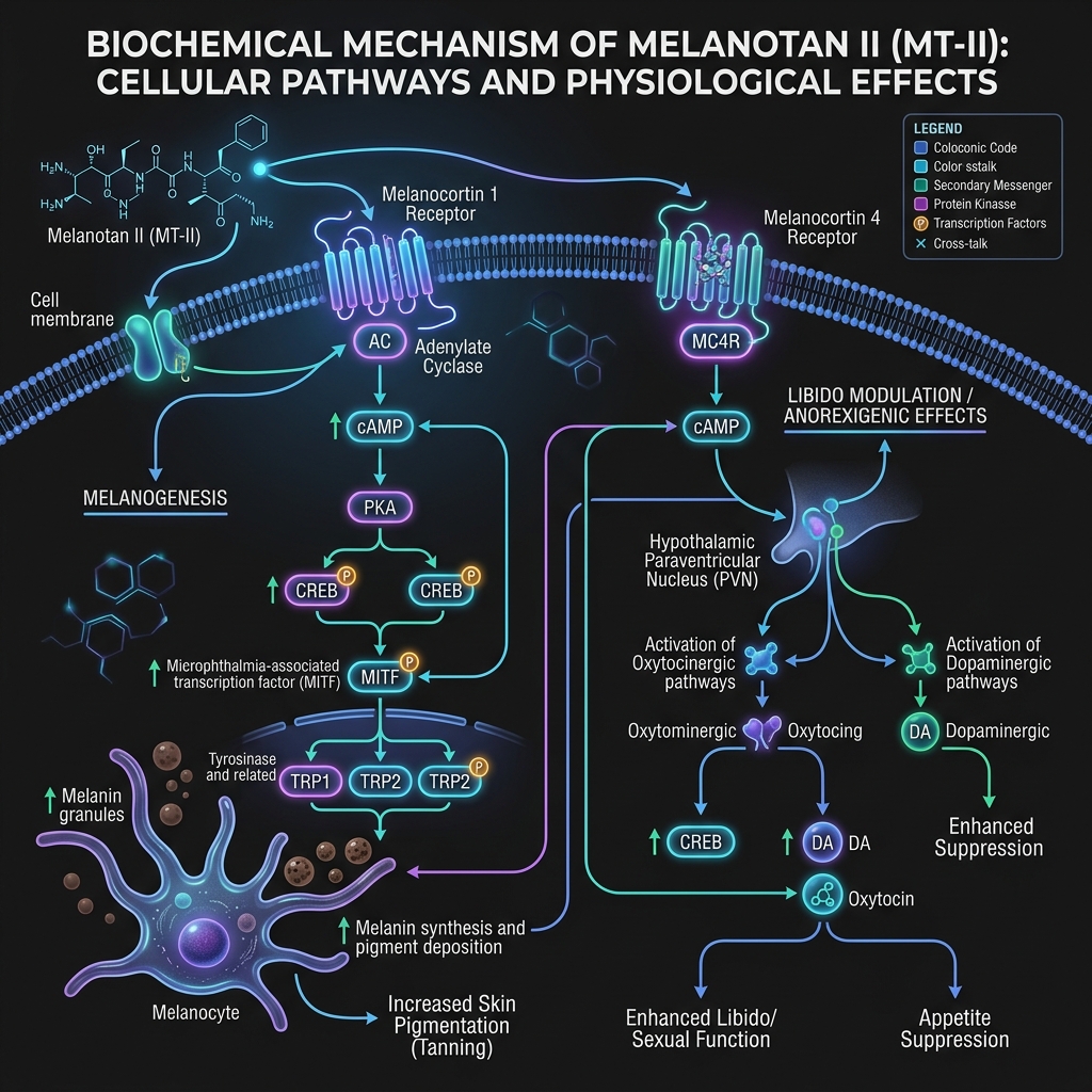 Melanotan II mechanism diagram