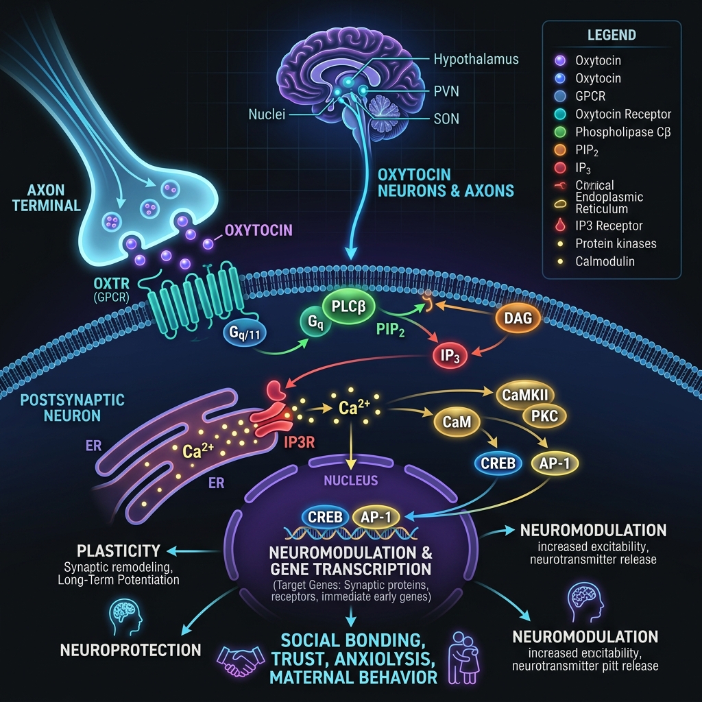 Oxytocin mechanism diagram